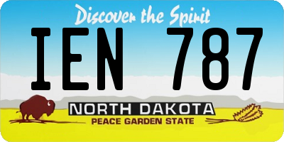 ND license plate IEN787