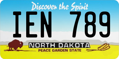 ND license plate IEN789