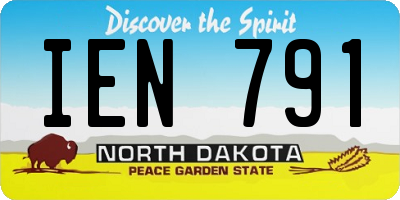 ND license plate IEN791