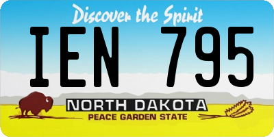 ND license plate IEN795