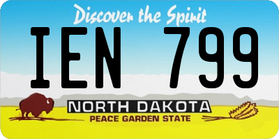 ND license plate IEN799