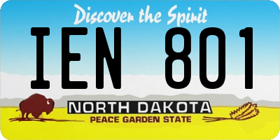 ND license plate IEN801