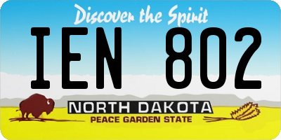 ND license plate IEN802