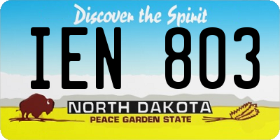 ND license plate IEN803