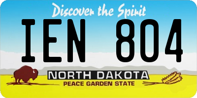ND license plate IEN804
