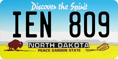 ND license plate IEN809