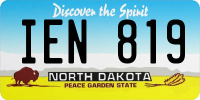 ND license plate IEN819