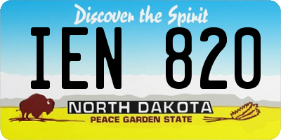 ND license plate IEN820