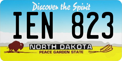 ND license plate IEN823