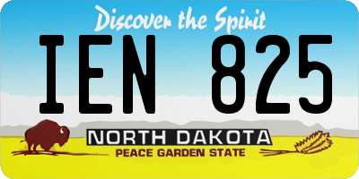 ND license plate IEN825