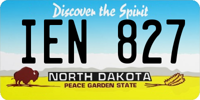ND license plate IEN827