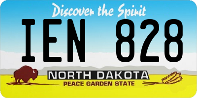 ND license plate IEN828