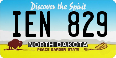 ND license plate IEN829