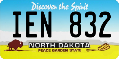 ND license plate IEN832
