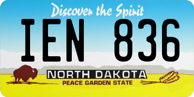 ND license plate IEN836