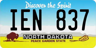 ND license plate IEN837