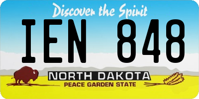 ND license plate IEN848