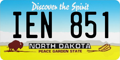 ND license plate IEN851