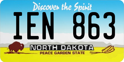 ND license plate IEN863