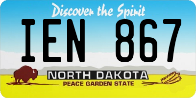 ND license plate IEN867