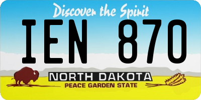 ND license plate IEN870