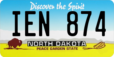 ND license plate IEN874