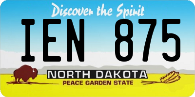 ND license plate IEN875