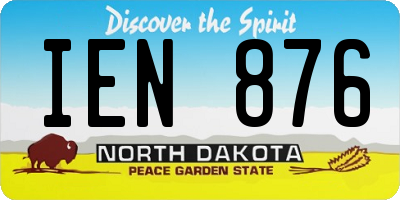 ND license plate IEN876