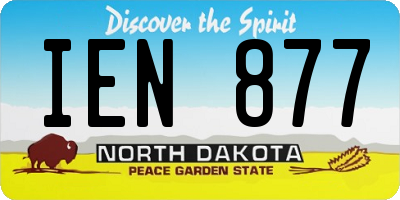 ND license plate IEN877