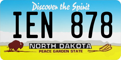 ND license plate IEN878