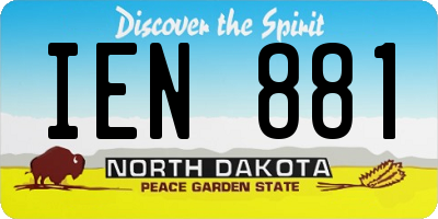 ND license plate IEN881