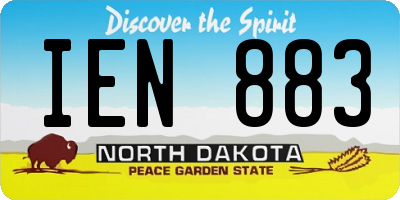ND license plate IEN883