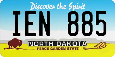 ND license plate IEN885