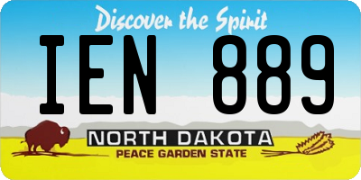 ND license plate IEN889
