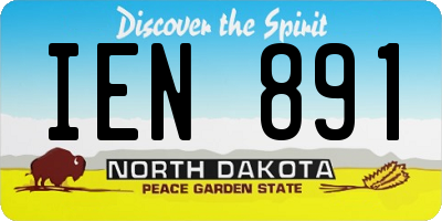ND license plate IEN891