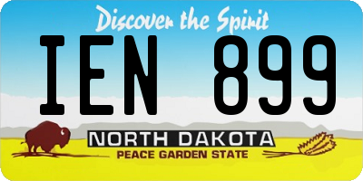 ND license plate IEN899