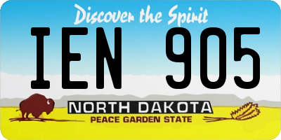 ND license plate IEN905