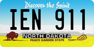 ND license plate IEN911