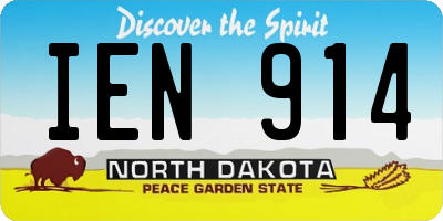 ND license plate IEN914