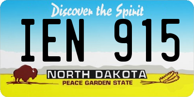 ND license plate IEN915
