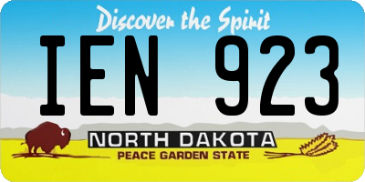 ND license plate IEN923