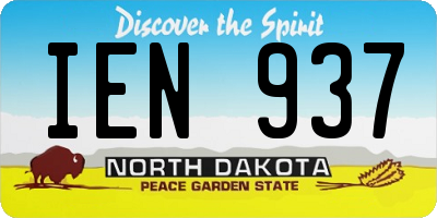 ND license plate IEN937