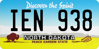 ND license plate IEN938