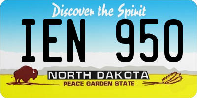 ND license plate IEN950