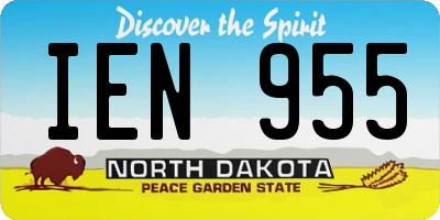 ND license plate IEN955
