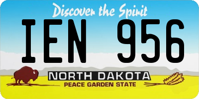ND license plate IEN956