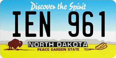 ND license plate IEN961