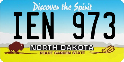 ND license plate IEN973
