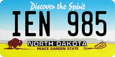ND license plate IEN985
