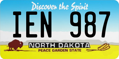ND license plate IEN987